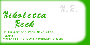 nikoletta reck business card